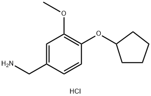 4-(环戊氧基)-3-甲氧基苯基]甲胺盐酸盐, 1171219-66-1, 结构式