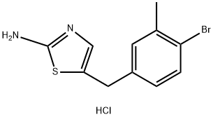 5-[(4-溴-3-甲基苯基)甲基]-1,3-噻唑-2-胺盐酸盐 结构式