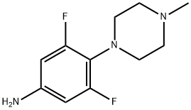 Benzenamine, 3,5-difluoro-4-(4-methyl-1-piperazinyl)- Structure