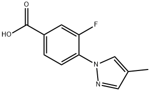 3-fluoro-4-(4-methyl-1H-pyrazol-1-yl)benzoic acid 结构式