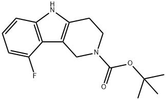 9-氟-3,4-二氢-1H-吡啶并[4,3-B]吲哚-2(5H)-羧酸叔丁酯,1186100-12-8,结构式