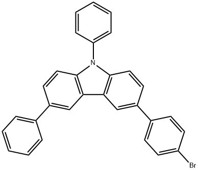 3-(4-溴苯基)-6,9-二苯基-9H-咔唑, 1186644-47-2, 结构式