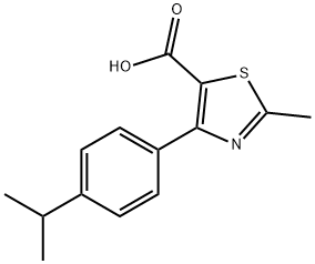 2-METHYL-4-[4-(1-METHYLETHYL)PHENYL]-5-THIAZOLECARBOXYLIC ACID,1188184-71-5,结构式