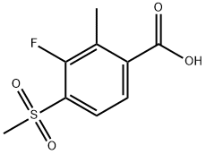 3-fluoro-2-methyl-4-(methylsulfonyl)benzoic acid Struktur
