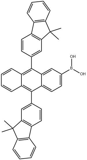 [9,10-bis(9,9-dimethylfluoren-2-yl)anthracen-2-yl]boronic acid,1191076-27-3,结构式