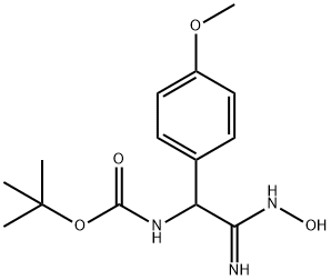 叔丁基N-[(N'-羟基氨基甲脒酰基)(4-甲氧基苯基)甲基]氨基甲酸酯 结构式