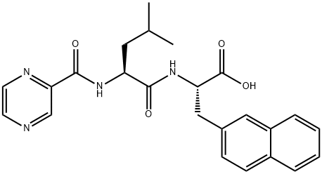 N-(2-Pyrazinylcarbonyl)-L-leucyl-3-(2-naphthyl)-L-alanine,1194235-19-2,结构式