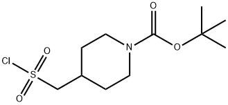 tert-butyl 4-[(chlorosulfonyl)methyl]piperidine-1-carboxylate Struktur