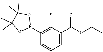 Benzoic acid, 2-fluoro-3-(4,4,5,5-tetramethyl-1,3,2-dioxaborolan-2-yl)-, ethyl ester Structure