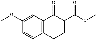 7-甲氧基-1-氧代-1,2,3,4-四氢化萘-2-羧酸甲酯 结构式