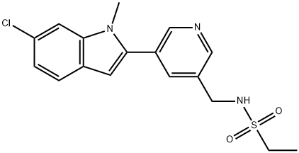 N-((5-(6-chloro-1-methyl-1H-indol-2-yl)pyridin-3-yl)methyl)ethanesulfonamide Structure