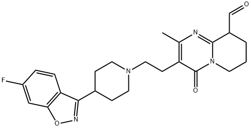 3-(2-(4-(6-fluorobenzo[d]isoxazol-3-yl)piperidin-1-yl)ethyl)-2-methyl-4-oxo-6,7,8,9-tetrahydro-4H-pyrido[1,2-a]pyrimidine-9-carbaldehyde Structure