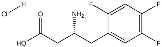(R)-3-アミノ-4-(2,4,5-トリフルオロフェニル)ブタン酸塩酸塩 化学構造式