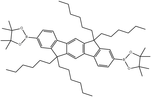 2,2'-[6,6,12,12-四己基-6,12-二氢茚并[1,2-B]芴-2,8-双硼酸频哪醇酯],1210388-13-8,结构式