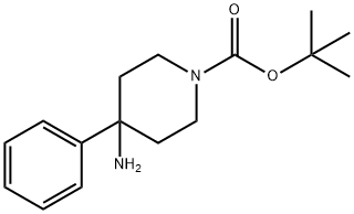 tert-butyl 4-amino-4-phenylpiperidine-1-carboxylate Struktur