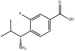 4-((1R)-1-AMINO-2-METHYLPROPYL)-3-FLUOROBENZOIC ACID Structure