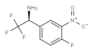 (S)-2,2,2-Trifluoro-1-(4-fluoro-3-nitro-phenyl)-ethylamine,1213900-43-6,结构式