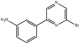 2-Bromo-6-(3-aminophenyl)pyrazine Structure