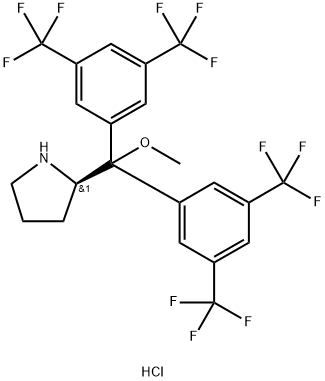 (R)-2-{Bis[3,5-bis(trifluoromethyl)phenyl]methoxy-methyl}pyrrolidine hydrochloride
		
	 Struktur