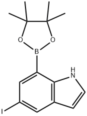 5-碘吲哚-7-硼酸频哪醇酯, 1219637-82-7, 结构式