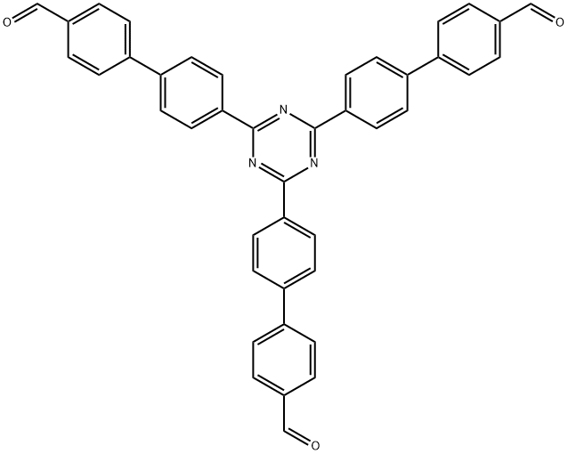 2,4,6-三-(4-甲酰基-联苯-4-基)-1,3,5-三嗪 结构式