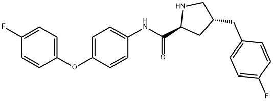(2S,4R)-4-(4-fluorobenzyl)-N-(4-(4-fluorophenoxy)phenyl)pyrrolidine-2-carboxamide,1222196-66-8,结构式