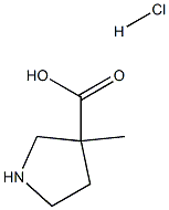 3-甲基吡咯烷-3-羧酸盐酸盐,1222503-25-4,结构式
