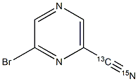 2-Bromo-6-(cyano-13C,15N)pyrazine 结构式