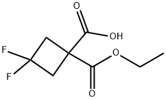 1-(乙氧基羰基)-3,3-二氟环丁烷-1-羧酸,1232365-40-0,结构式