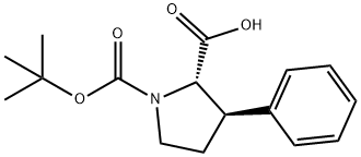 1,2-Pyrrolidinedicarboxylic acid, 3-phenyl-, 1-(1,1-dimethylethyl) ester, (2S,3R)- Struktur