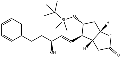 (3aR,4R,5R,6aS)-5-((tert-butyldimethylsilyl)oxy)-4-((E)-3-hydroxy-5-phenylpent-1-en-1-yl)hexahydro-2H-cyclopenta[b]furan-2-one|1240483-14-0