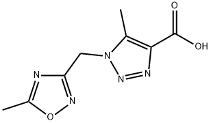 5-甲基-1-[(5-甲基-1,2,4-噁二唑-3-基)甲基]-1H-1,2,3-三唑-4-羧酸 结构式