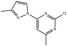 2-Chloro-4-(3-methyl-1H-pyrazol-1-yl)-6-methylpyrimidine Structure