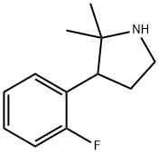 3-(2-fluorophenyl)-2,2-dimethylpyrrolidine 结构式