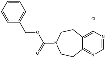4-クロロ-5,6,8,9-テトラヒドロピリミド[4,5-D]アゼピン-7-カルボン酸ベンジル 化学構造式