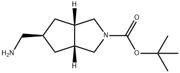 TERT-BUTYL (3AR,5S,6AS)-5-(AMINOMETHYL)HEXAHYDROCYCLOPENTA[C]PYRROLE-2(1H)-CARBOXYLATE, 1256039-45-8, 结构式