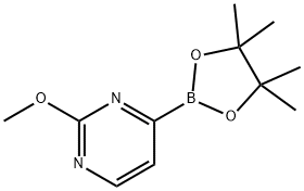 2-Methoxy-4-(4,4,5,5-tetramethyl-1,3,2-dioxaborolan-2-yl)pyrimidine 结构式