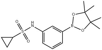N-[3-(4,4,5,5-四甲基-1,3,2-二氧杂硼杂环戊烷-2-基)苯基]-环丙烷磺酰胺, 1260151-60-7, 结构式