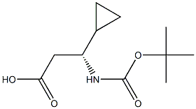 (3R)-3-(BOC-AMINO)-3-CYCLOPROPYLPROPANOIC ACID, 1260588-00-8, 结构式