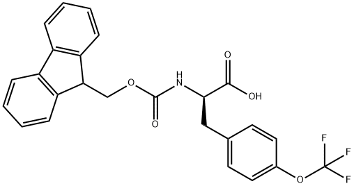 (R)-2-(((((9H-氟-9-基)甲氧基)羰基)氨基)-3-(4-(三氟甲氧基)苯基)丙酸, 1260592-83-3, 结构式