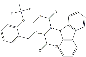 (2S)-2-(9H-fluoren-9-ylmethoxycarbonylamino)-4-[2-(trifluoromethoxy)phenyl]butanoic acid, 1260611-80-0, 结构式