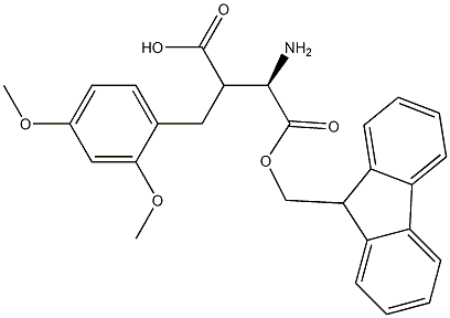 Fmoc-(R)-3-amino-2-(2,4-dimethoxybenzyl)propanoicacid,1260614-12-7,结构式