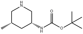 tert-butyl N-[(3R,5S)-5-methylpiperidin-3-yl]carbamate Struktur
