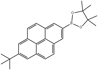2-[7-(tert-ブチル)ピレン-2-イル]-4,4,5,5-テトラメチル-1,3,2-ジオキサボロラン 化学構造式