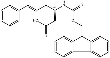 FMOC-R-3-氨基-(6-苯基)-5-己烯酸, 1272755-58-4, 结构式