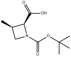 (2S,3R)-1-[(tert-butoxy)carbonyl]-3-methylazetidine-2-carboxylic acid 结构式