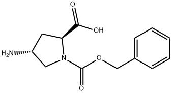 1,2-Pyrrolidinedicarboxylic acid, 4-amino-, 1-(phenylmethyl) ester, (2S,4R)- Struktur
