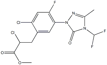 methyl 2-chloro-3-(2-chloro-5-(4-(difluoromethyl)-3-methyl-5-oxo-4,5-dihydro-1H-1,2,4-triazol-1-yl)-4-fluorophenyl)propanoate,128621-71-6,结构式