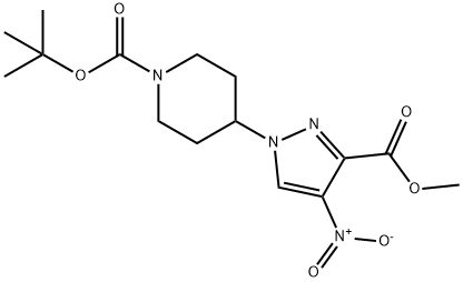 tert-butyl 4-(3-(methoxycarbonyl)-4-nitro-1H-pyrazol-1-yl)piperidine-1-carboxylate,1287670-36-3,结构式