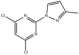 4,6-dichloro-2-(3-methyl-1H-pyrazol-1-yl)pyrimidine Struktur
